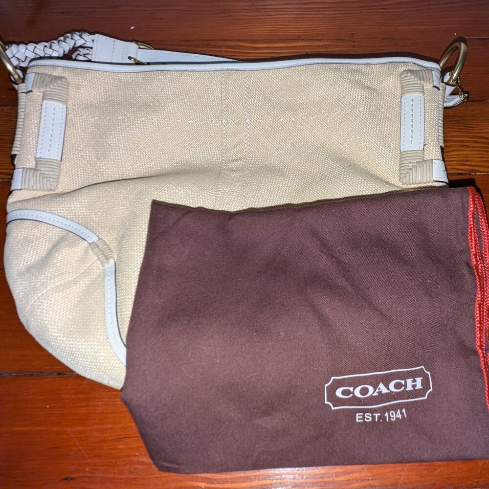 Coach Angora Straw Beige Cream BO63-4711 New Without Tags - Picture 6 of 10